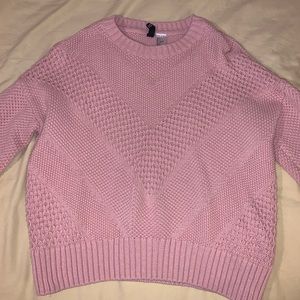 pink knit sweater